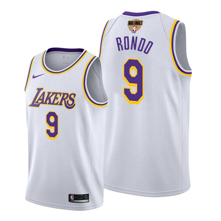 Men's Los Angeles Lakers Rajon Rondo #9 NBA Association 2020 Bound Finals White Basketball Jersey XUP2083ZR